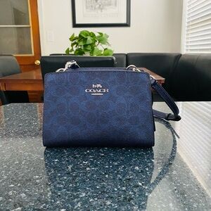 Coach blue metallic Crossbody Bag